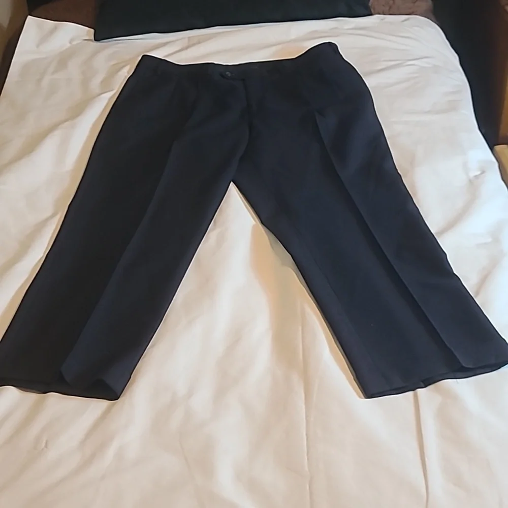 Lauren Ralph Lauren Total Comfort Dress Pants Navy Blue 38x30 Green Label Wool